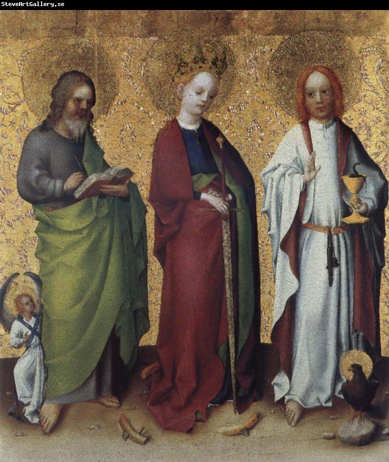 Stefan Lochner Saints Matthew,Catherine of Alexandria and John the Vangelist